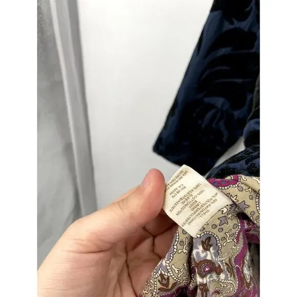 Free People vintage blue paidsley short pea coat - Picture 5 of 5